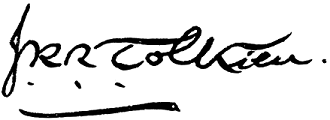 JRR Tolkien signature