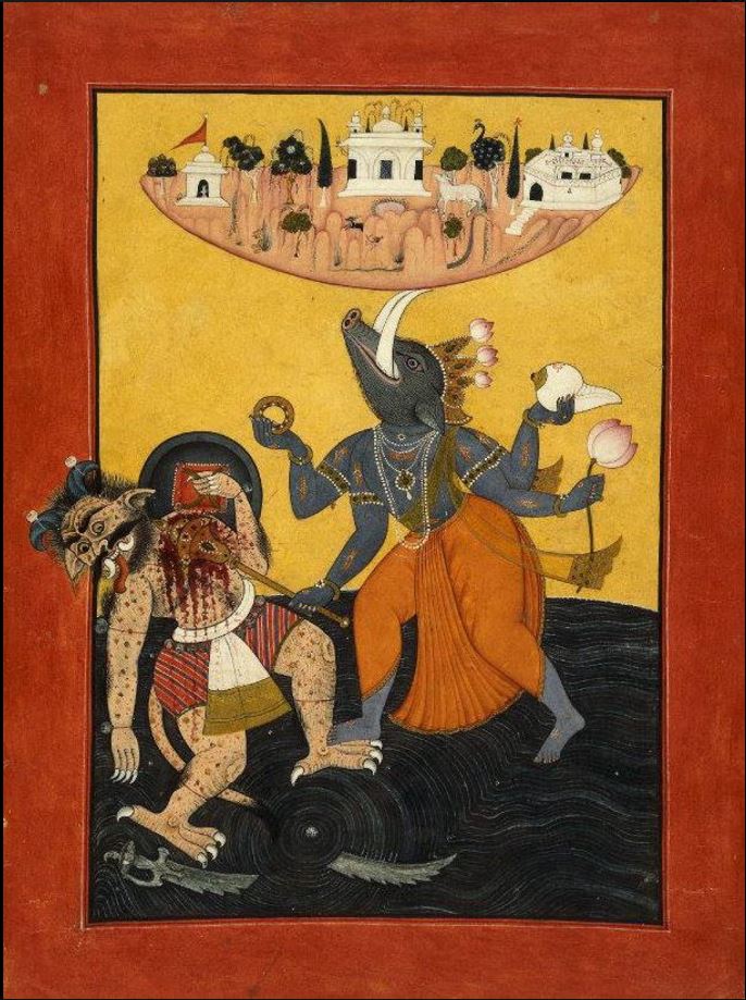 Varaha_avatara_killingHiranyaksa_c1700.JPG